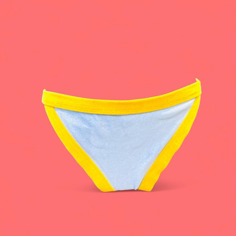 XL Yellow Blue Terry Bikini Bottom by Gianni Bini